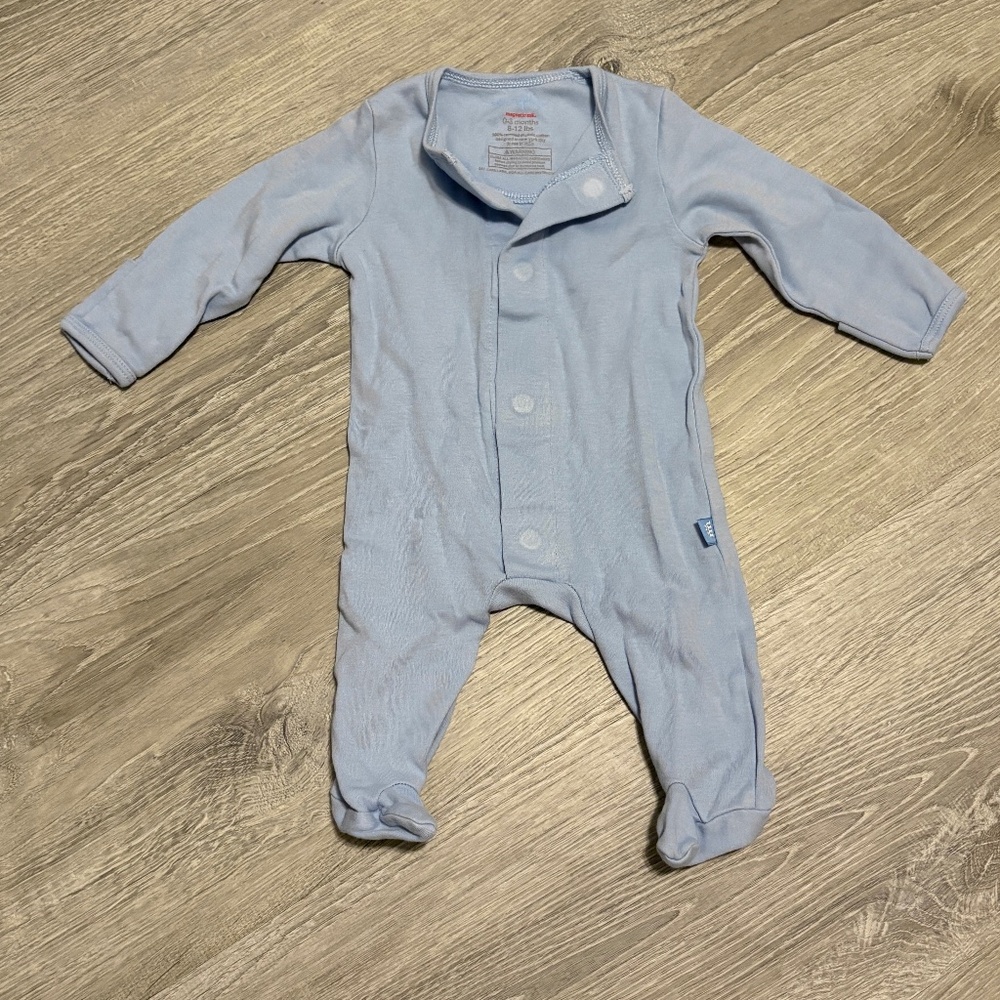 Magnetic Me footie pajamas powder baby blue